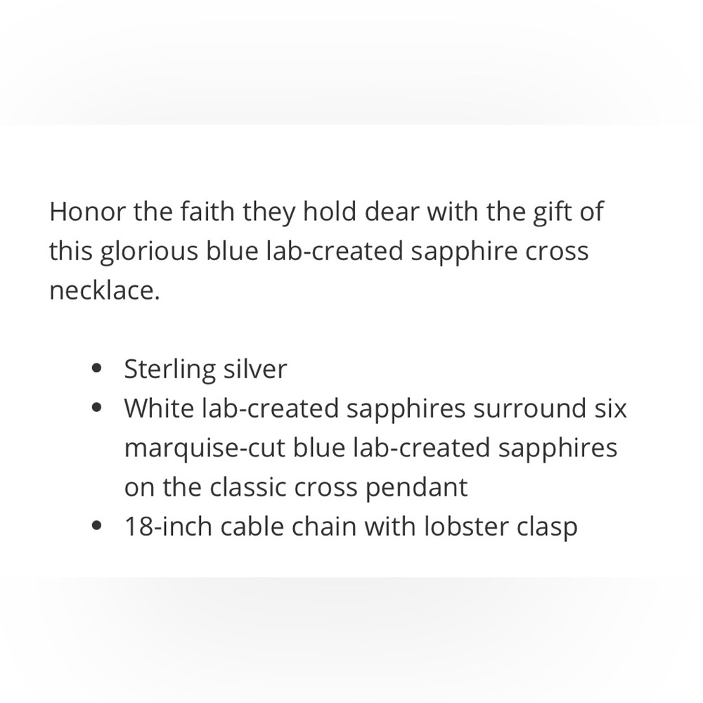 Marquis-cut Blue & White Sapphire Cross Necklace -Sterling Silver Authentic
-18” - Picture 5 of 15